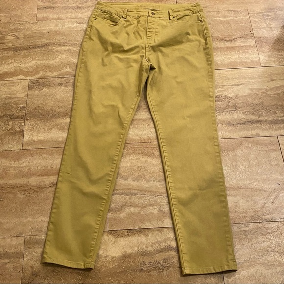 Soft Surroundings Womens Straight Leg Jeans Large Tall Greenish High Rise - Picture 1 of 8